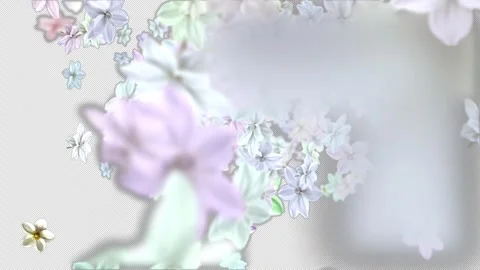 Falling White Flowers with alpha channel Vídeo Stock 333302220