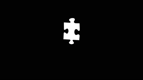 Falling white puzzle piece transition mask Stock Footage 172064271