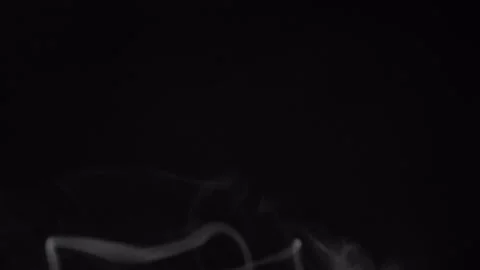 Falling white smoke ring  cloud isolated on black background Stock Footage 272171870