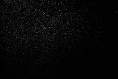 The falling white snow on a black background Stock Illustration