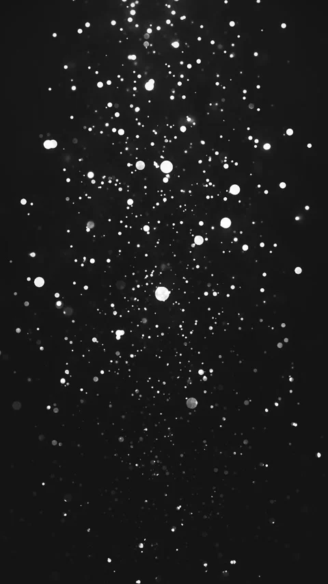 Falling white snow particles on black background Stock Footage 341787911