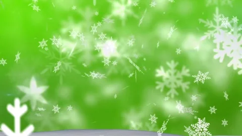 Falling white snowflakes animation on a bright green background 스톡 동영상 347944890