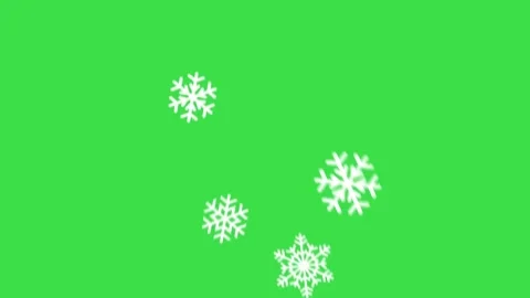 Falling white snowflakes animation on green screen background for winter project Stock Footage 329964790