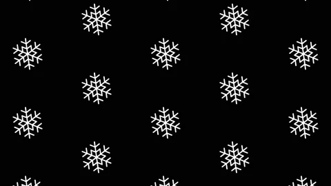 Falling white snowflakes on black background (seamless loop) Video stock 167047784