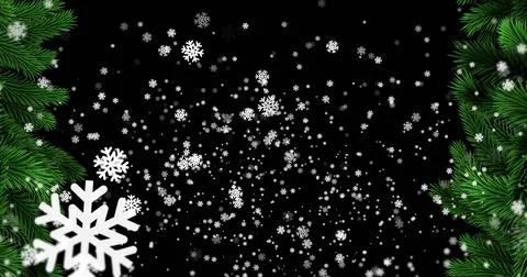 Falling white snowflakes creating layered motion in stylized winter scene, with Stock Photos