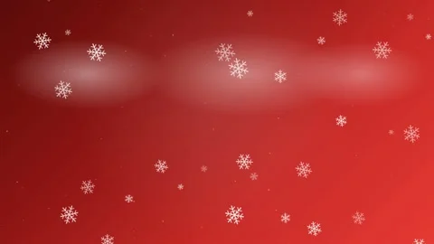 Falling white snowflakes on a red gradient background for Christmas and winter Stock Footage 345429659
