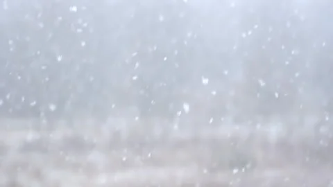 Falling white snowflakes in slow motion. Loop. Stock Footage 258594984