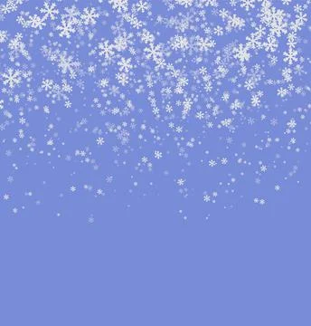 Falling white snowflakes on violet background Stock Illustration