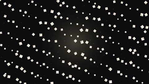 Falling White Square Loop - Soft Glowing Minimal Dark Backdrop Stock Footage 341568671