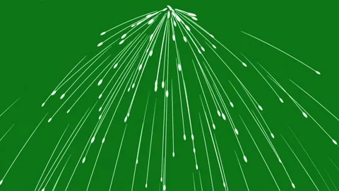Falling white trails motion graphics with green screen background Video stock 329986444