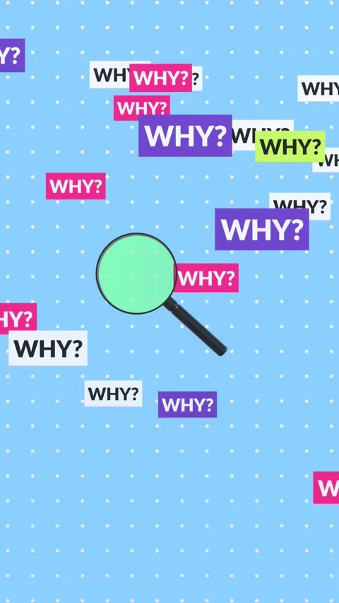 Falling Why Question Word In Vertical Video Format. Stock Footage 296038042