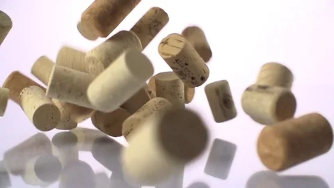 Falling wine corks Stock Footage 77076679