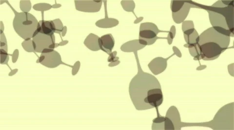 Falling wine glasses with alpha Stock Footage 687778