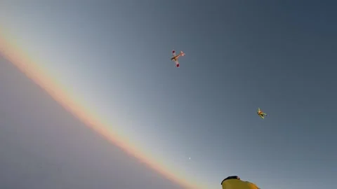 Falling in a wingsuit, in dense thick clouds at sunset Vidéo 196241777