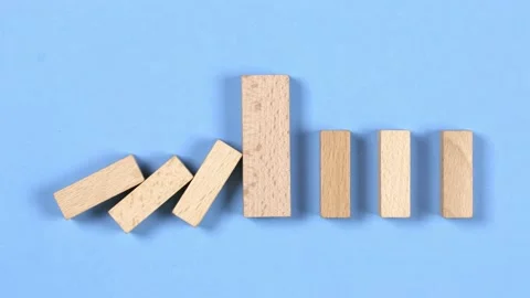 Falling Wooden Blocks Stock-Footage 158040333