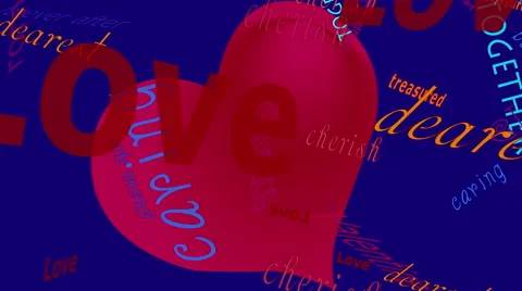 Falling Words: Love  -- Blue Back Stock Footage 46702422