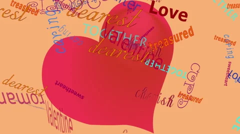 Falling Words: Love  -- Peach Back Stock Footage 46703218