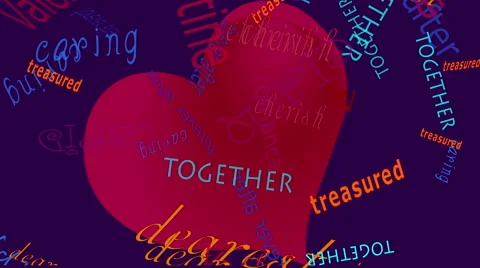 Falling Words: Love  -- Purple Back Stock Footage 46702989