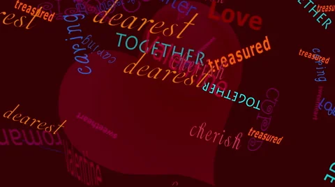 Falling Words: Love  -- Red Back Stock Footage 46702169