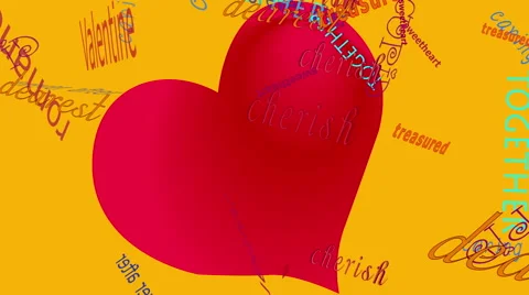 Falling Words: Love  -- Yellow Back Stock Footage 46702730