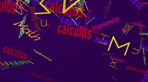 Falling Words Math Stock Footage 46517268