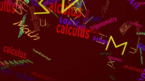 Falling Words Math Stock Footage 46517423