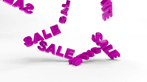 Falling words SALE Stock Footage 57204424