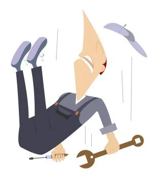 Falling worker Stock Illustration