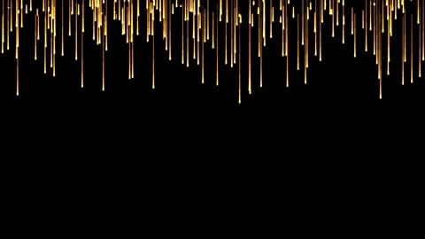 Falling yellow gold particles abstract on black background Stock Footage 312675555