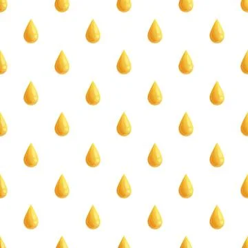 Falling yellow liquid drops creating seamless pattern wallpaper イラスト素材