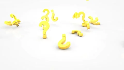 Falling Yellow Question Marks in HD Stock Footage 304955892