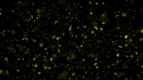 Falling Yellow Snow Flakes Stock Footage 86289419