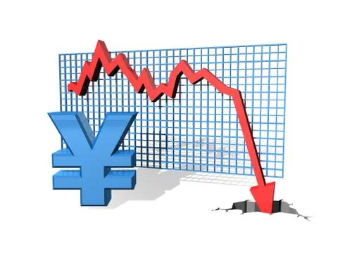 Falling yen Stock Illustration