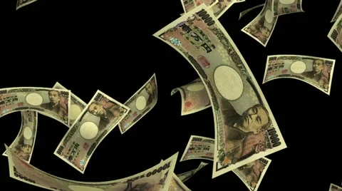 Falling Yen (Loop + Matte) Stock-Footage 11518439