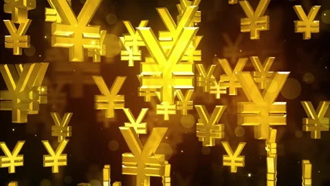 Falling Yen Symbols Stock Footage 317841060