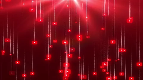 Falling YouTube Icon Background Stock-Footage 194034766