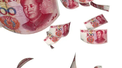 Falling Yuan (Loop on White) Stock-Footage 39173102