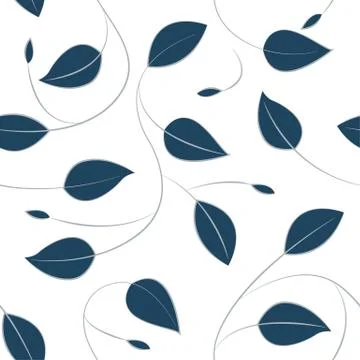 Fallling leaves in a seamless pattern Stock Illustration