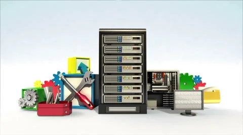 Fallng fixed server cloud contents, programing software contents. Stock Footage 59215627