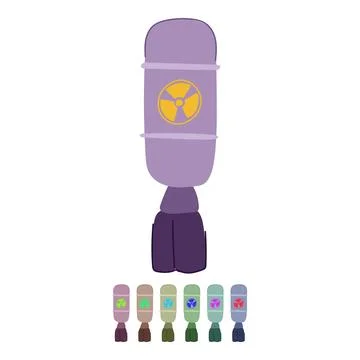 Fallout atomic bomb vector cartoon graphic Stock Illustration