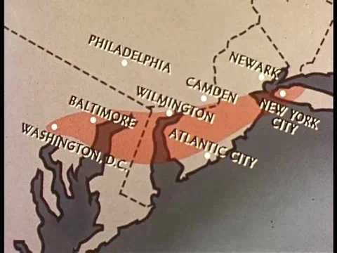 Fallout patterns from the Bikini nuclear blast Video stock 75099344