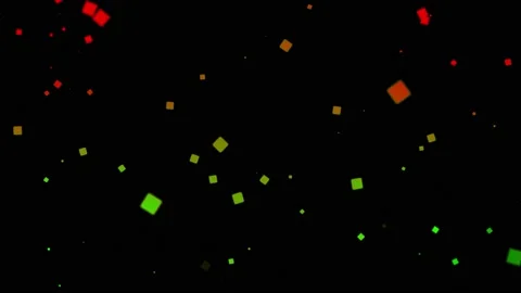 Fallowing multicolor glow dots on black screen Stock Footage 218581565