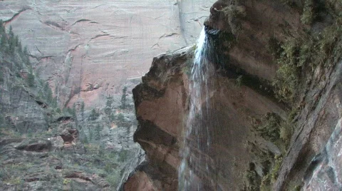 Falls Below Emerald Pools in Zion Video stock 646602