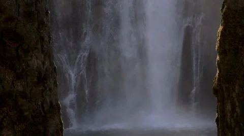 Falls Between the Trees Stock Footage 32936725