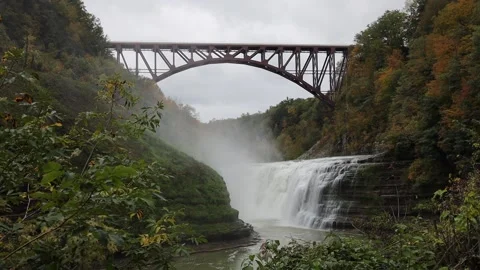 The Falls in Letchworth State Park, New York Stock Footage 163834160
