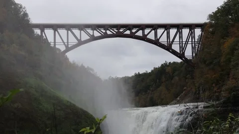 The Falls in Letchworth State Park, New York Stock Footage 163834165