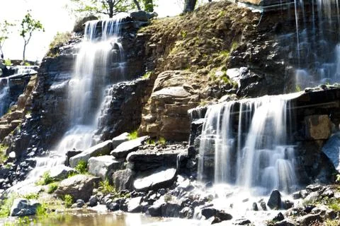 Falls in mountains Stock Photos