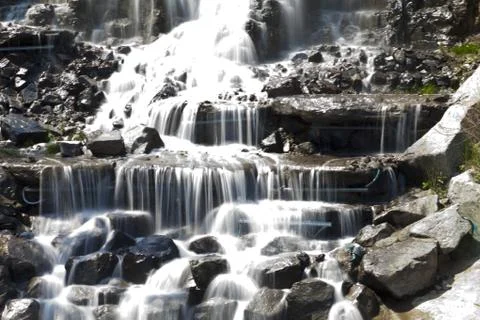 Falls in mountains Stock Photos
