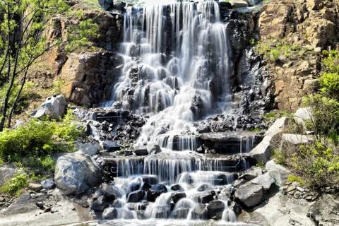 Falls in mountains Stock Photos