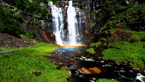 Falls with rainbow Video stock 230999877